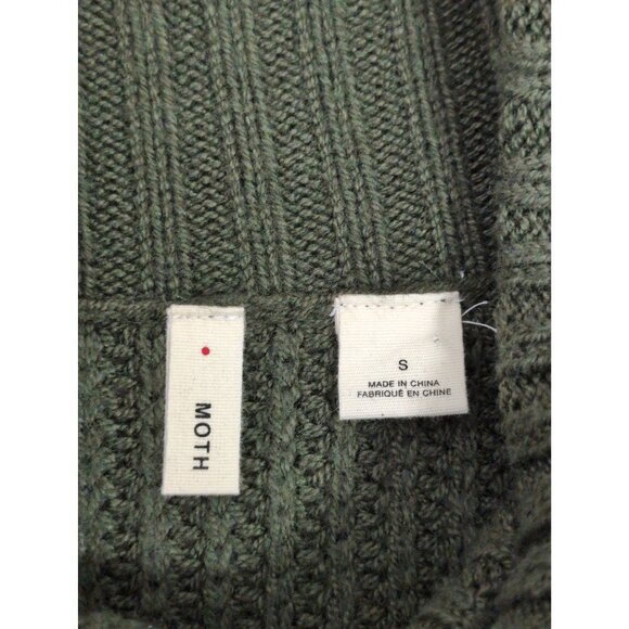 Anthropologie Moth Tunic Sweater Women S Green Turtleneck Sleeveless Minimalist - Picture 5 of 9